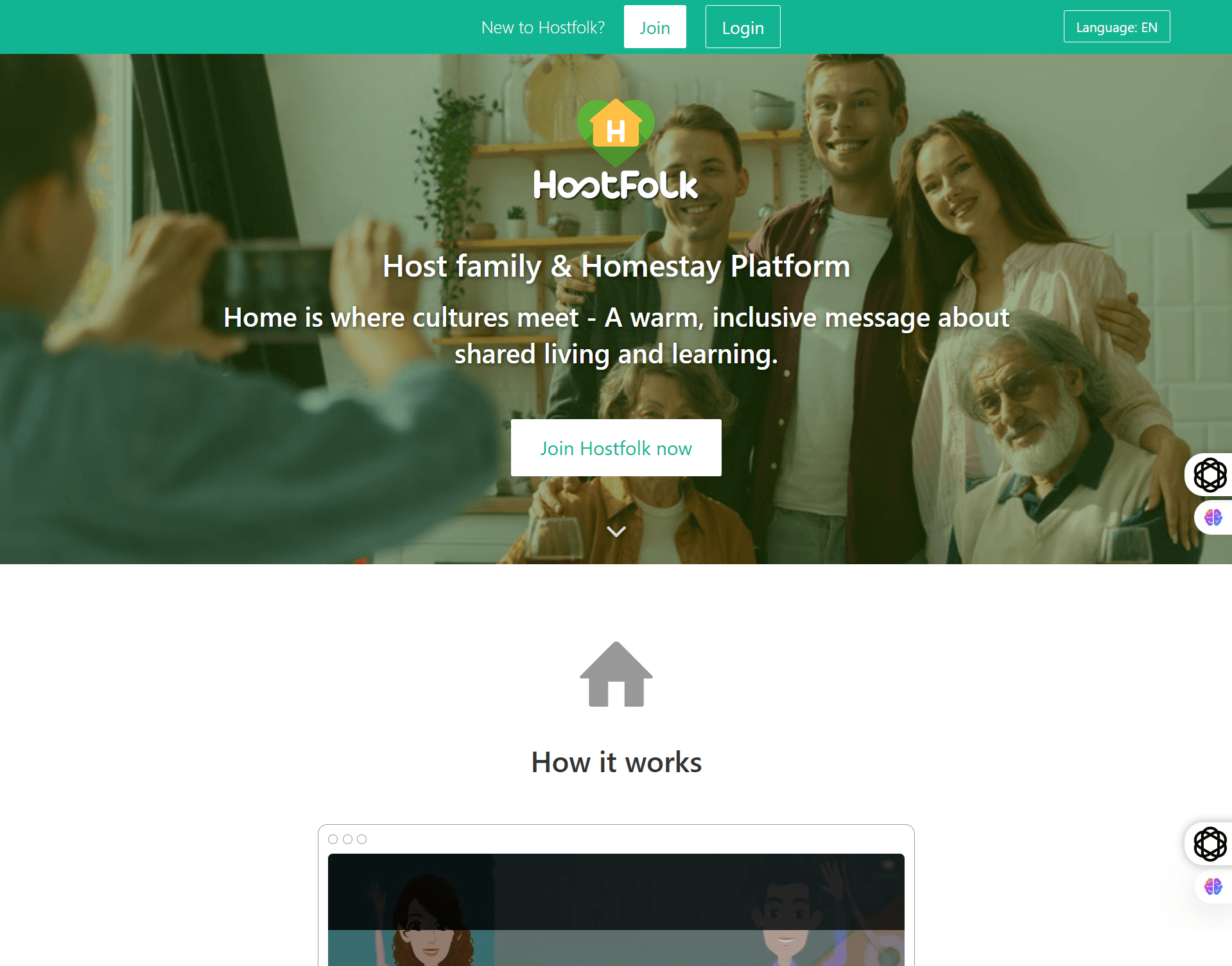 Hostfolk website screenshot