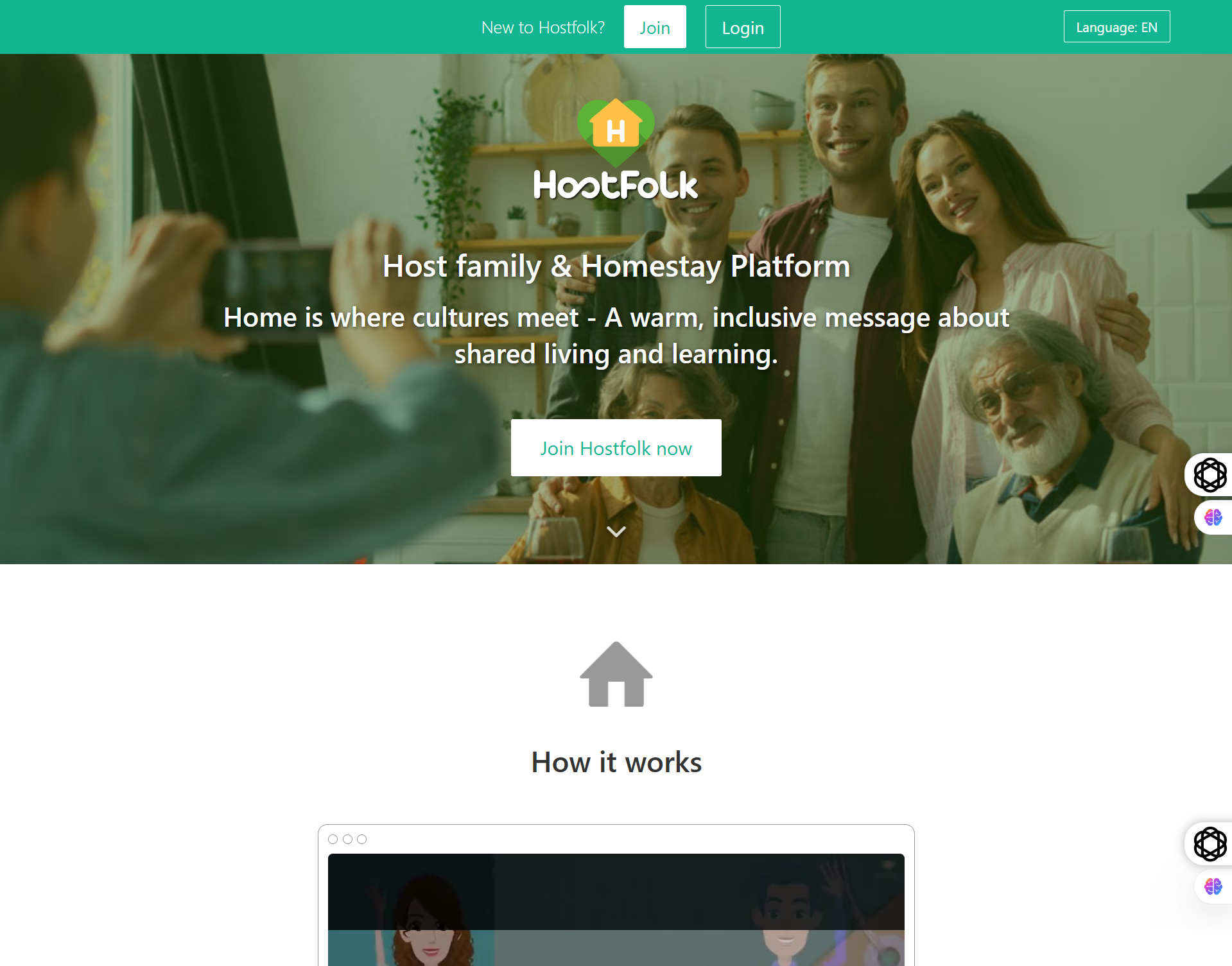 Hostfolk website screenshot